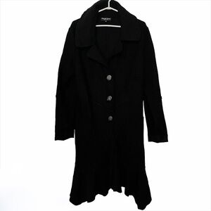 VIVIAN Shyu 100% Wool Made in Canada EUC Classic Black Button Coat small
